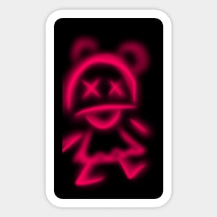 Pink neon monster Sticker